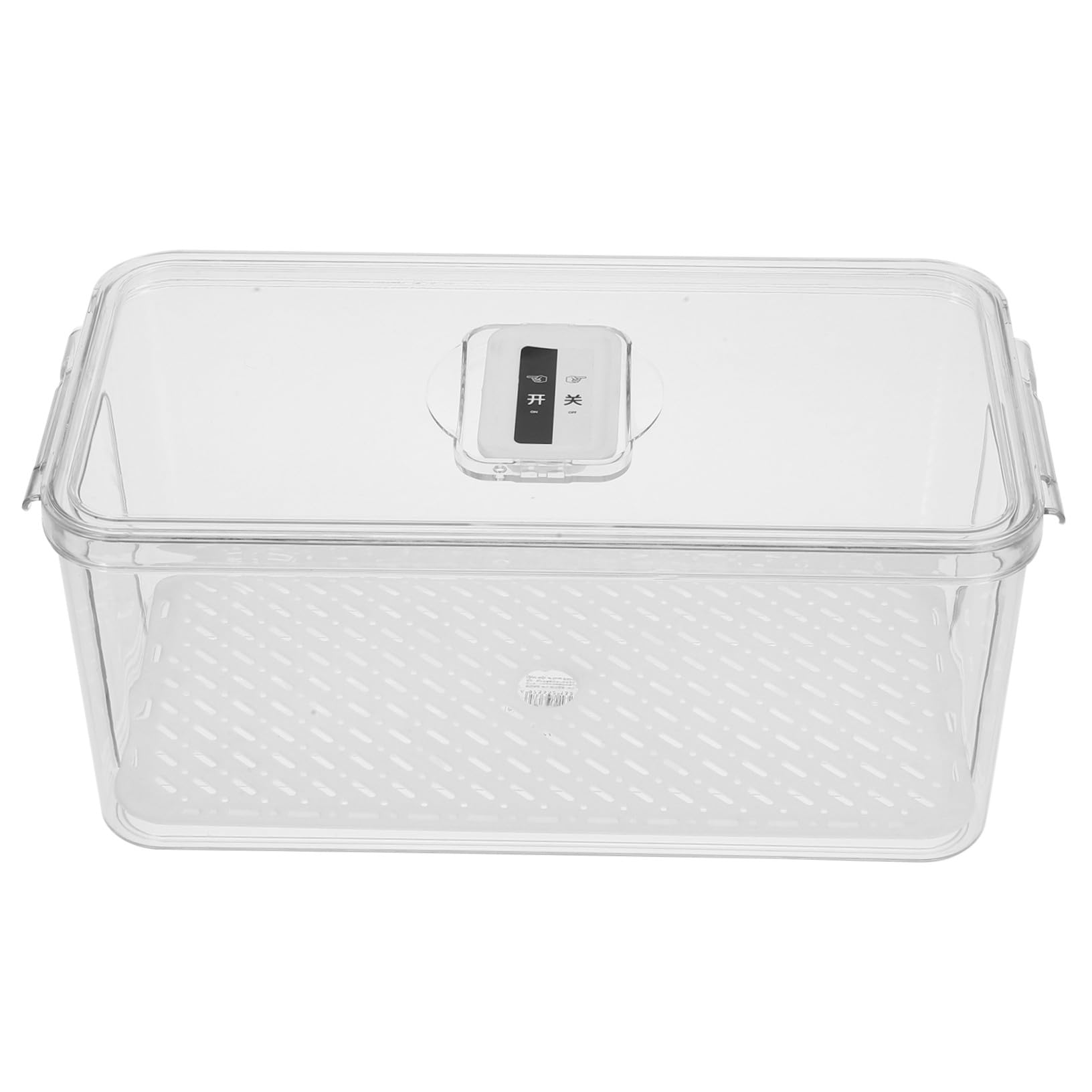Hohopeti Contenedor Organizador de Gran Capacidad con Tapa Hermética para Refrigerador Caja Transparente y Bandeja de Drenaje Reutilizable para Alimentos y Frutos Secos
