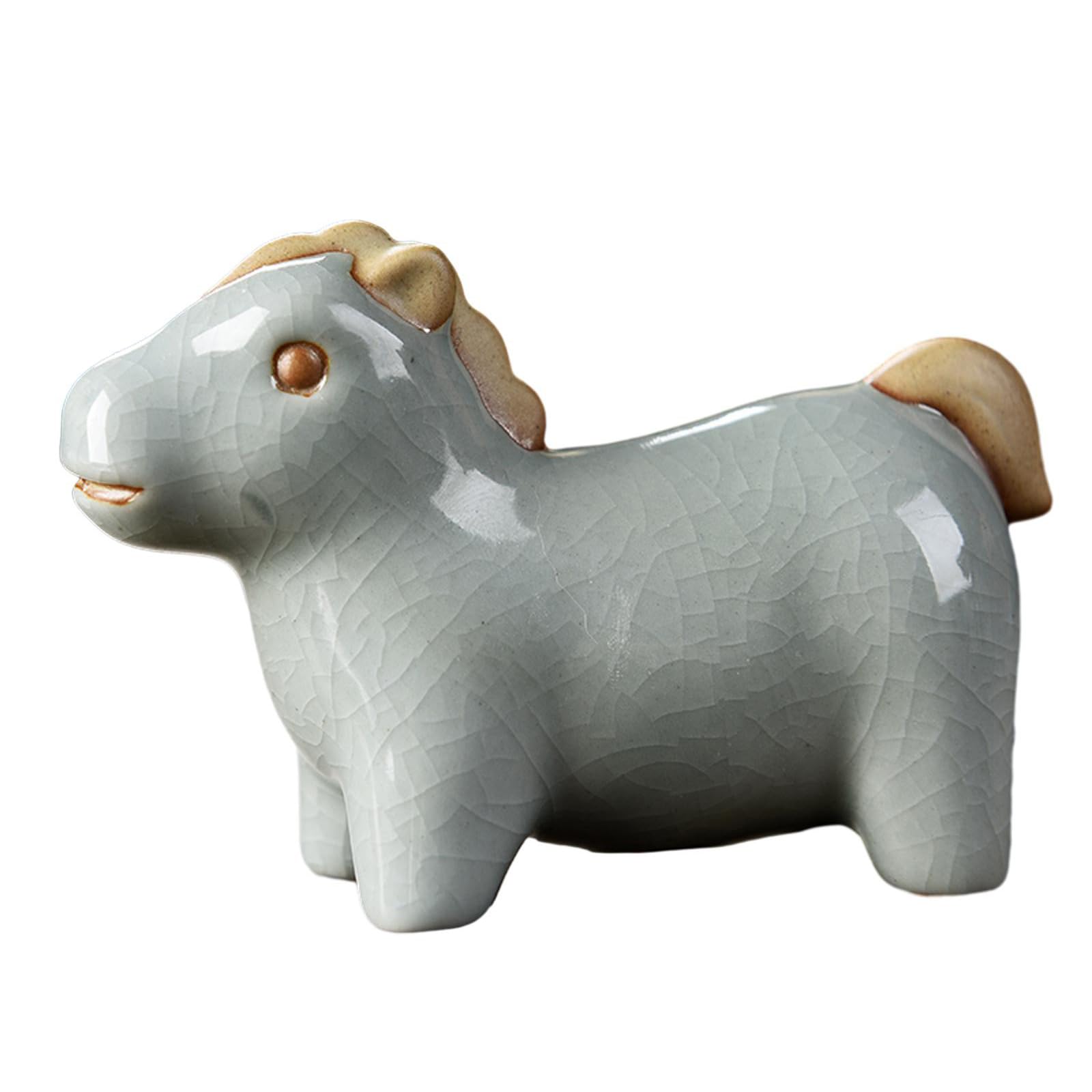 WXMYOZR Chinese Zodiac Figurines 12 Chinese Zodiac Animals Figurines Ceramic 2024 Feng Shui Decor Dragon Year Best Chinese Zodiac Gift,Blue,Horse