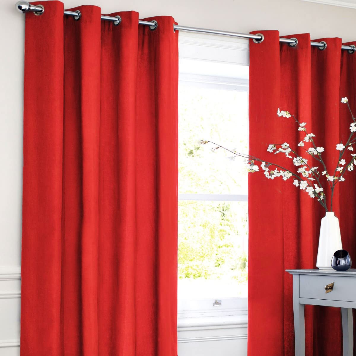 CILODO Cortinas Blackout Rojo Y Cortina AN X AL - 2 X 140 X 260 Cm Cortinas
