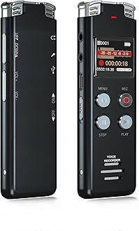 128GB Digital Voice Recorder - Audio Voice Activated Recording Device with Playback Noise Reduction - Rechargeable HD Dual MIC Dictaphone for Lectures Meetings
