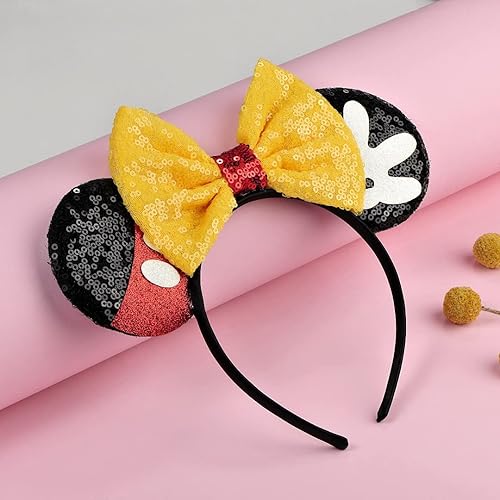Miniatura 5 de FANYITY - Orejas de ratón, diadema con orejas de ratón y lentejuelas para niños, niñas y mujeres, disfraz de princesa, Cosplay, decoración para