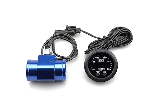 Miniatura 13 de Medidor universal de temperatura del agua de 2.047 in 0-300F (-17 ~ 187C) LED digital rojo electrónico DC12V para automóvil automotriz con adaptador