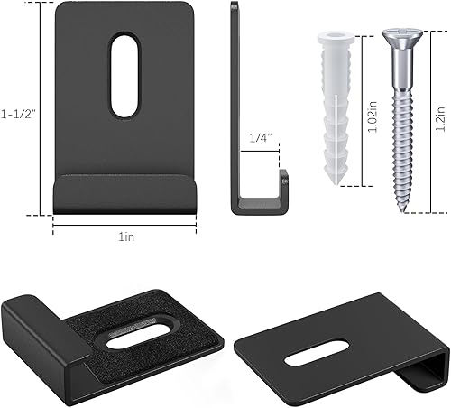 Miniatura 2 de Juego de 10 clips de metal para espejo de canal ancho, clips de retención grandes y pesados para espejos con clips de espejo de tornillo para