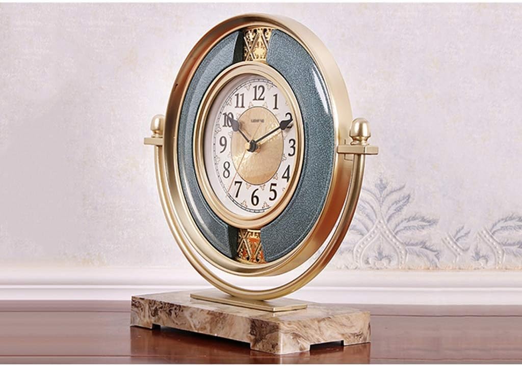Desk Clock Living Room Old-Fashioned Ornaments European Classic Fashion Household Desktop Clocks Bedroom Mute Simple Desktop Desk Clocks Table Clock (Color : A)