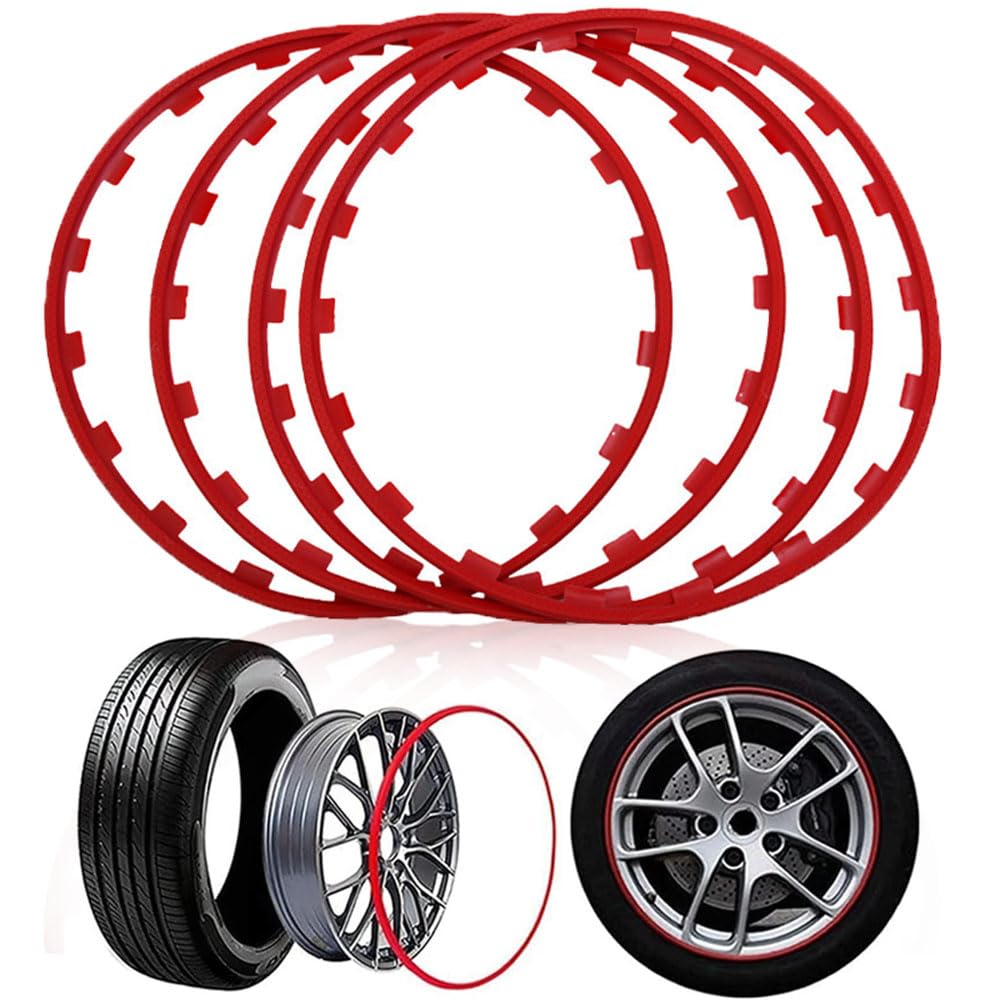 Protecteur de Jante de Voiture Anneau De Protection De Roue De Voiture Protection des Bords de Jante pour BYD FO Accessoires,C-Red-A-16 in