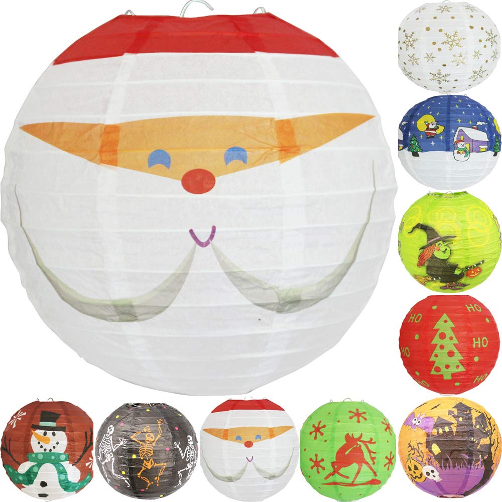 Time to Sparkle Tissue Paper Round Lanterns LampShade Lamp Shade Wedding Birthday Party Decoration | Light Pink, 8"(20cm) | — view 43