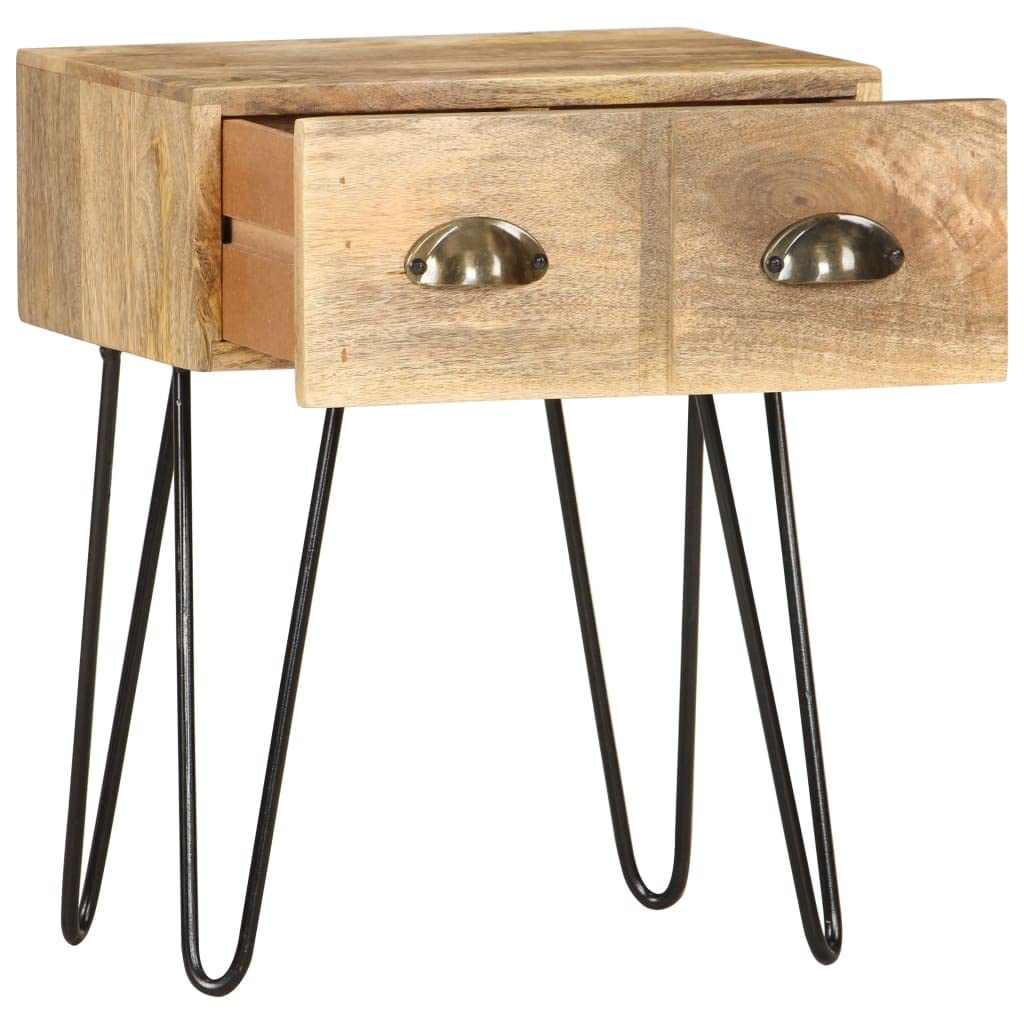 Table de chevet en bois massif de manguier 40 x 30 x 50 cm
