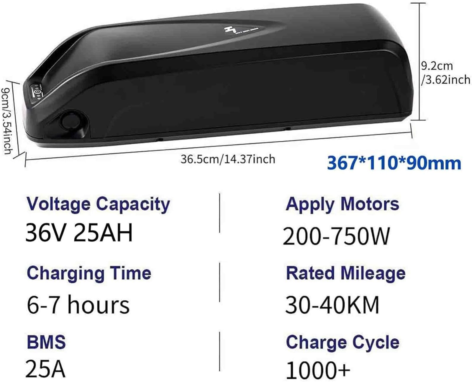 Batería De Bicicleta Eléctrica De 36 V, 15 Ah, 20 Ah, 25 Ah, Con Placa De Protección BMS Para Motor De 200 W, 350 W, 500 W, 800 W Con Cargador. 4-pin,36V 25AH