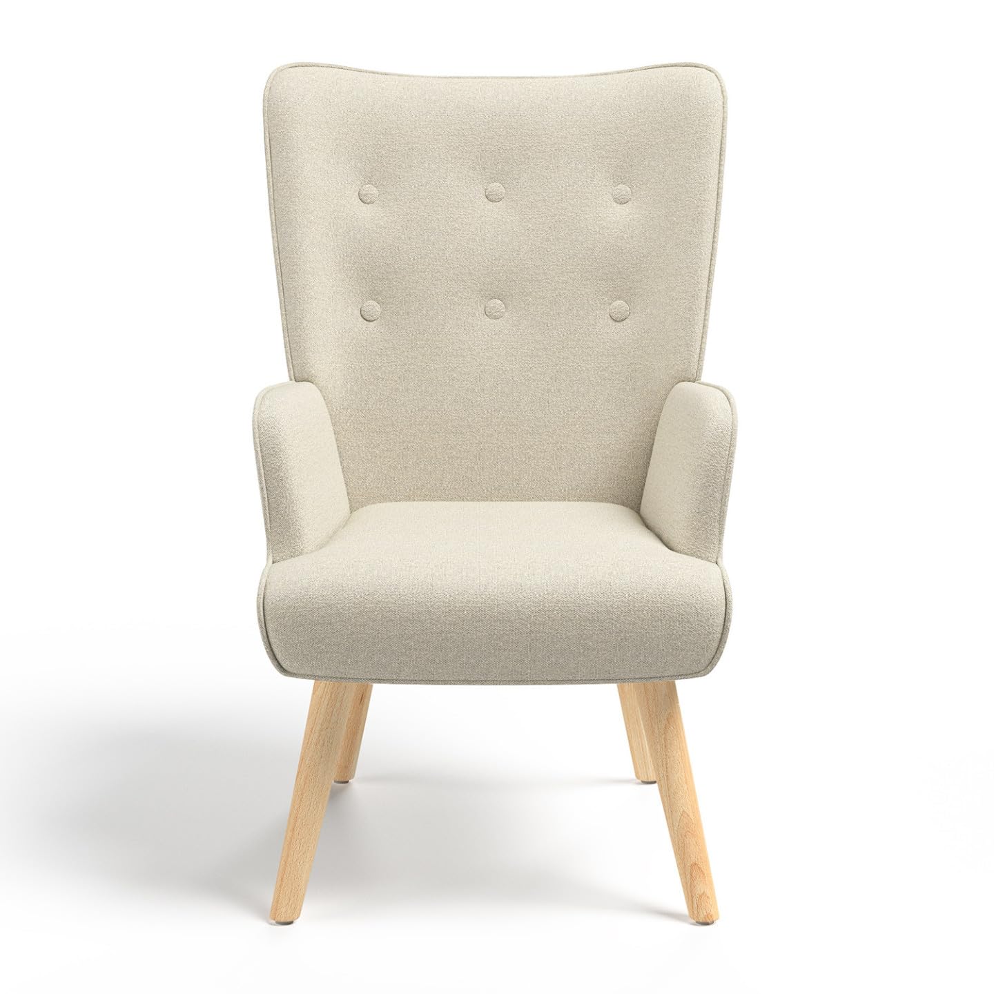 IDMarket – Silla escandinava Ivar en Tela Beige