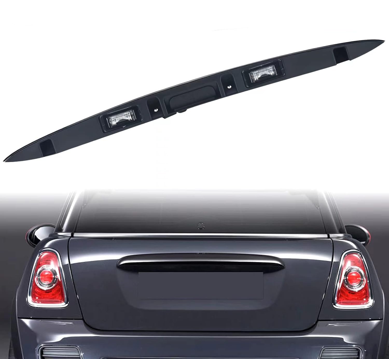 DOCAS Maniglia Portellone Posteriore Con Lampada Per Mini Cooper R56 R57 2005-2015 – Nera, In ABS, Numero OE 51132753603, Sostituzione Diretta
