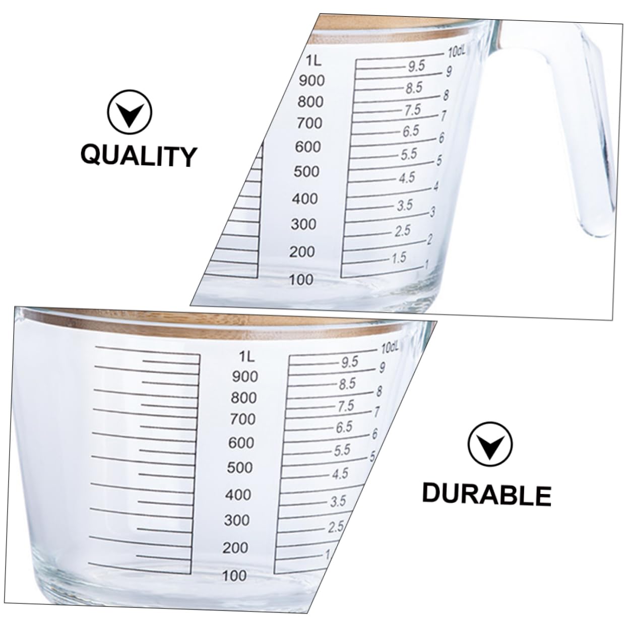 Ciieeo Taza Batidora De Huevos Jarra Medidora De Vidrio Resistente Al Calor Para Uso Cocina Para Ingredientes Con Graduación Clara Para Facilitar La Medición