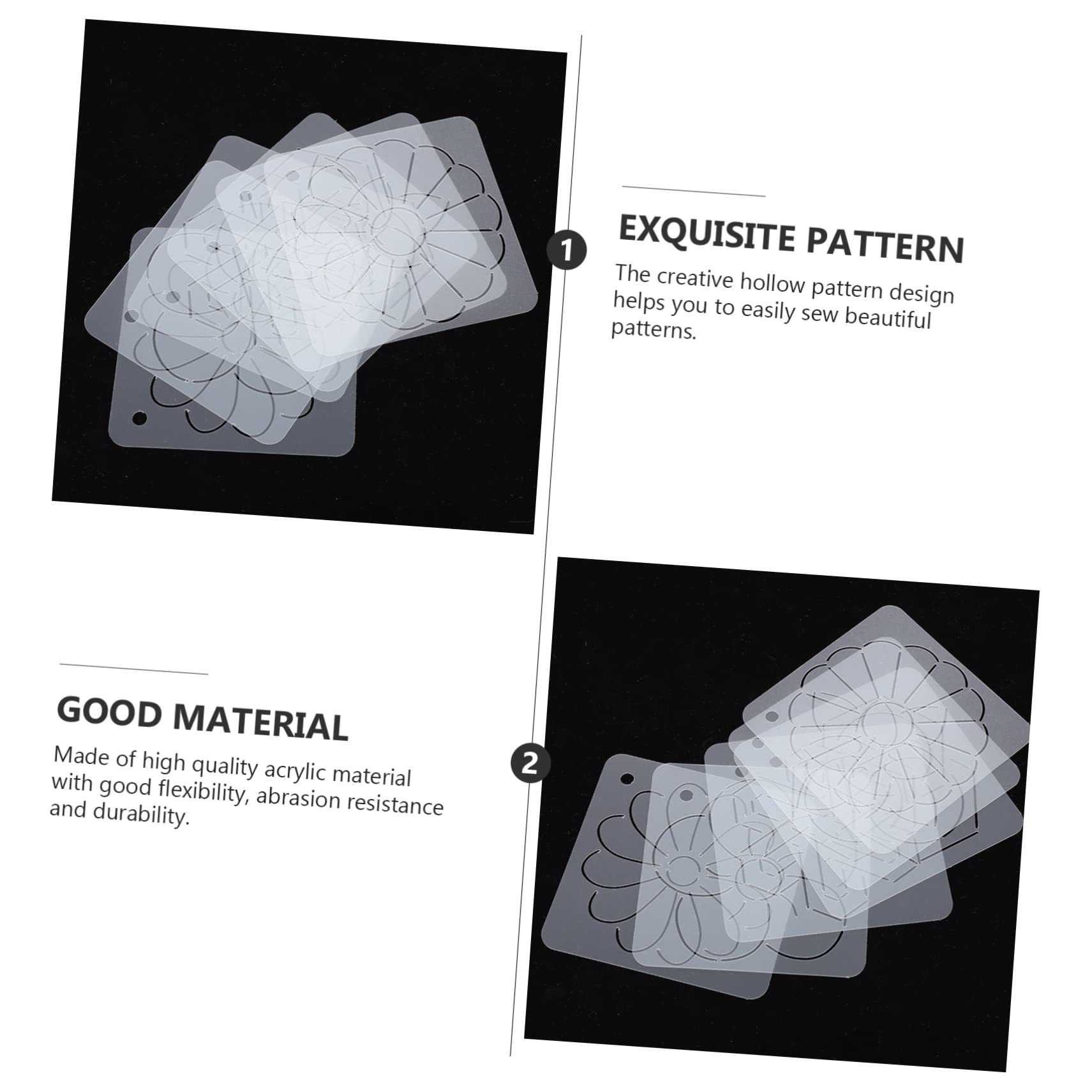 Tofficu 12piezas Plantillas De Acolchado Acrílico Para y Costura De Dibujo y Patchwork Accesorios Versátiles Para Manualidades