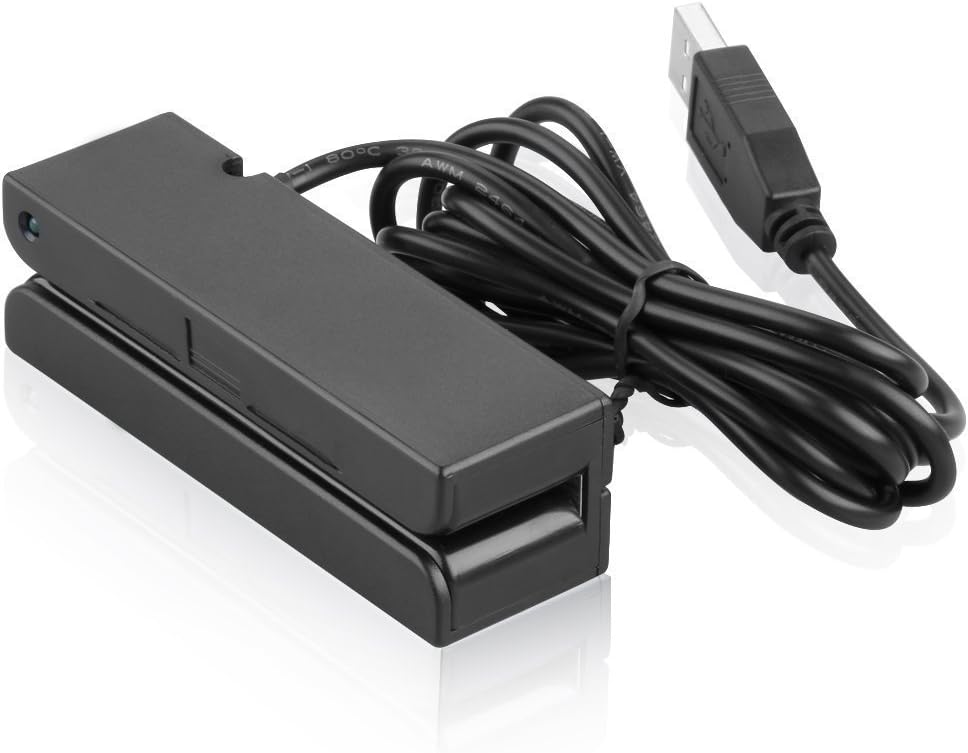 2xhome - Set of 2 - POSMATE - USB Mini Credit Card 3 Track Hi Lo Co Magnetic Reader Swiper POS System Cashier Registry