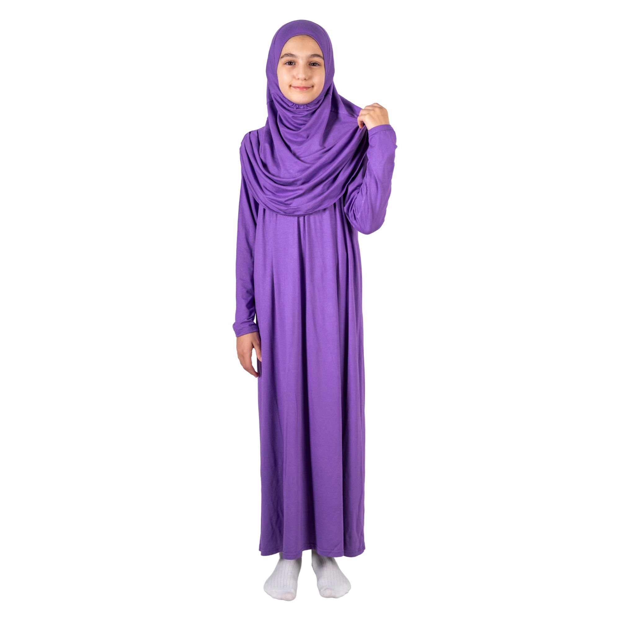 ihvan online Muslim Dress for Girls, Long Sleeve One-Piece Islamic Prayer Dress, Hijab for Kids, Girls Abaya, Islamic Gifts