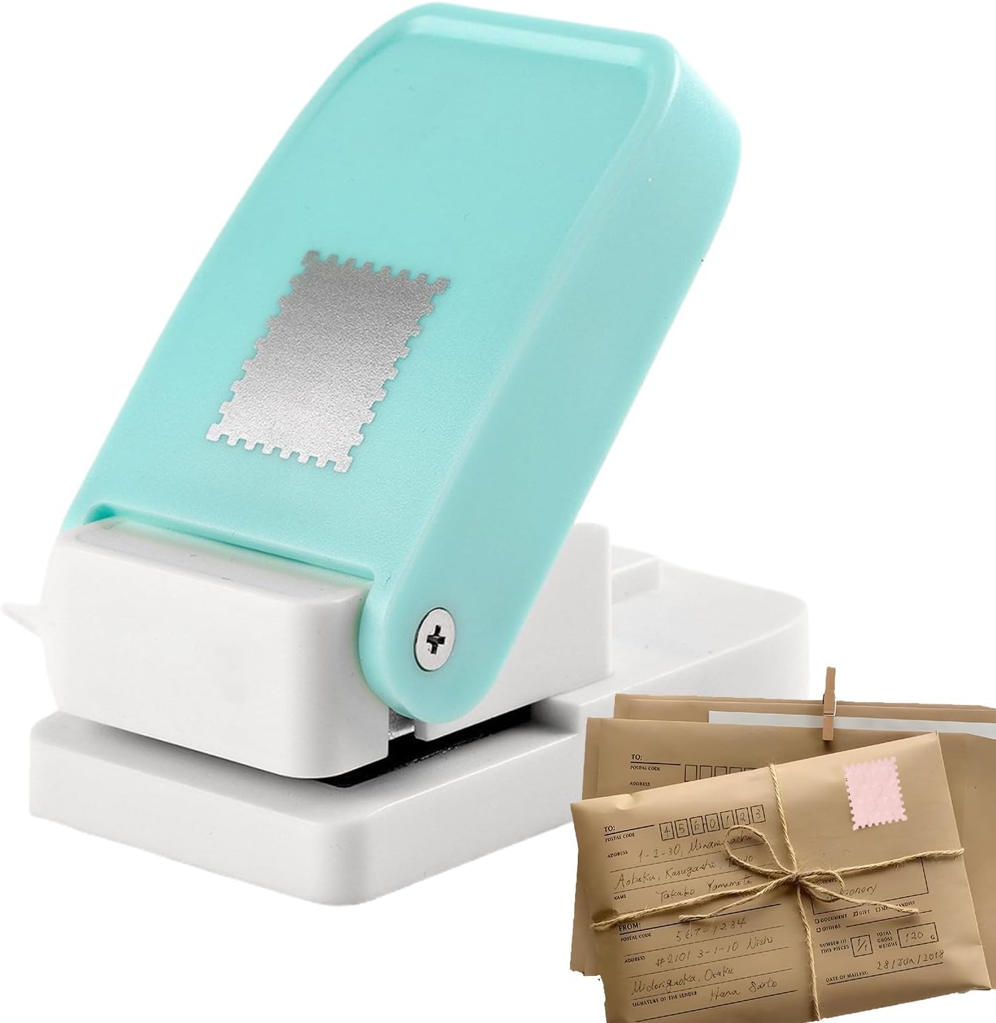 Stamp Hole Punch - Stamp Puncher 0.98x0.82inch, Rectangular Postage Stamps Punch For Card Making Journal, Album, Photo, Arts, Crafts, Home, Office, School, Kids And Adults