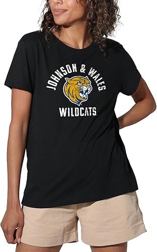 Colección oficial de camisetas sueltas con logotipo desgastado grande universitario, color negro