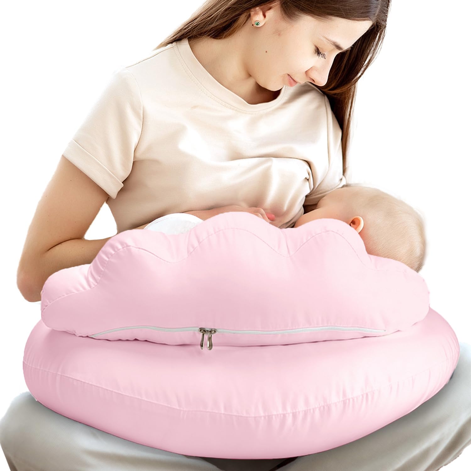 PILLANI Nursing Pillow, Breastfeeding Pillows for Enhanced Safety & Comfort for Mom & Baby, Removable Cotton Cover, Adjustable Waist Strap, Breastfeeding Essentials, Baby Registry Search — image 1