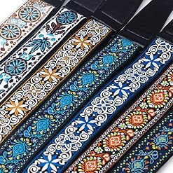 Amorar Rétro Sangle de Guitare Sangle d’ukulélé Bandoulière réglable en Coton et Cuir Broderie pour Guitare électrique… - Les Beatles, Paul McCartney, John Lennon, RIngo Starr, George Harrison Amorar Rétro Sangle de Guitare Sangle d'ukulélé Bandoulière réglable en Coton et Cuir Broderie pour Guitare électrique… – Image 3