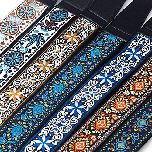 Amorar Rétro Sangle de Guitare Sangle d’ukulélé Bandoulière réglable en Coton et Cuir Broderie pour Guitare électrique… - Les Beatles, Paul McCartney, John Lennon, RIngo Starr, George Harrison Amorar Rétro Sangle de Guitare Sangle d'ukulélé Bandoulière réglable en Coton et Cuir Broderie pour Guitare électrique… – Image 4