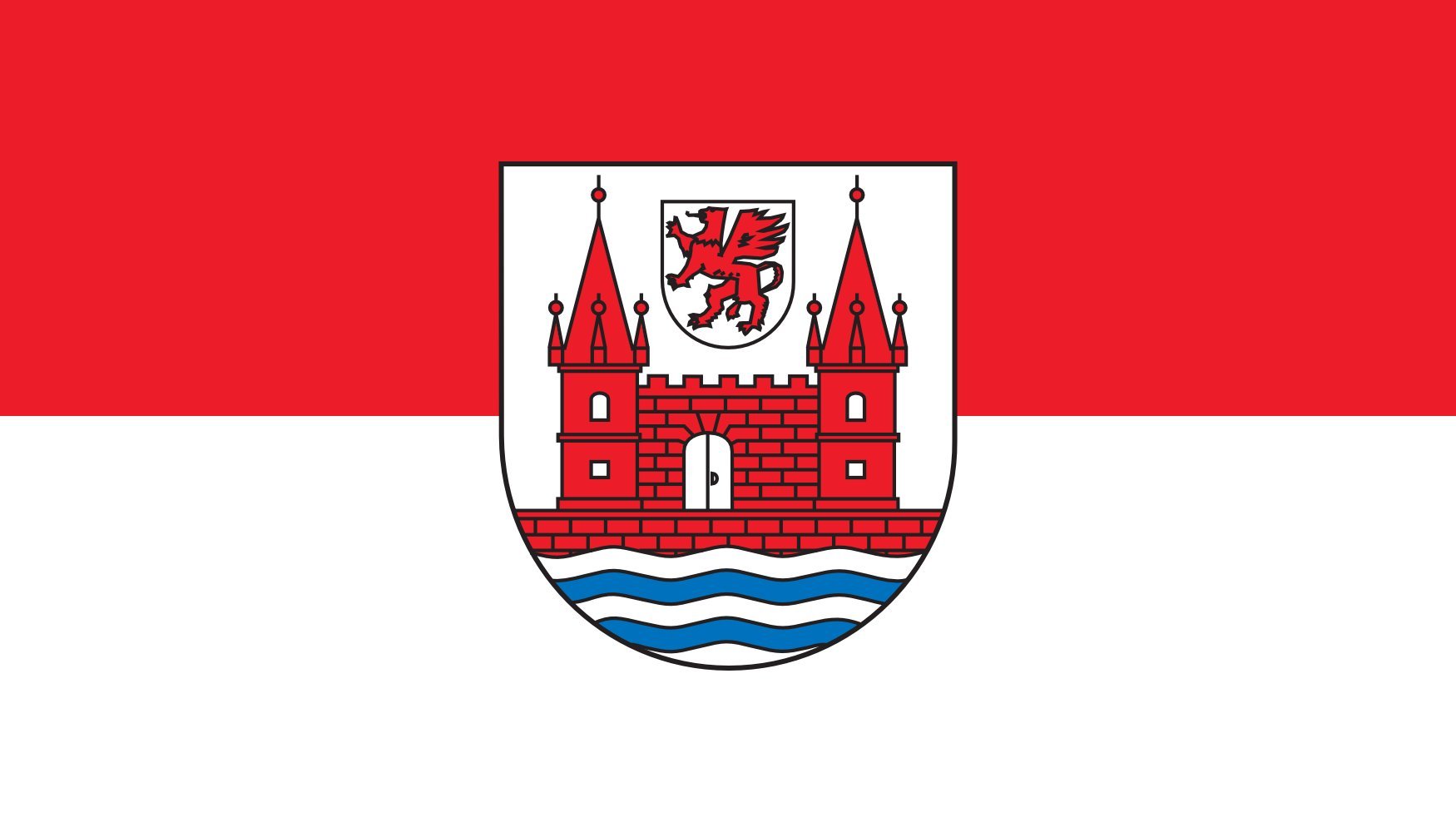 Drapeau Ville de Schwedt Oder grand format paysage pour mât