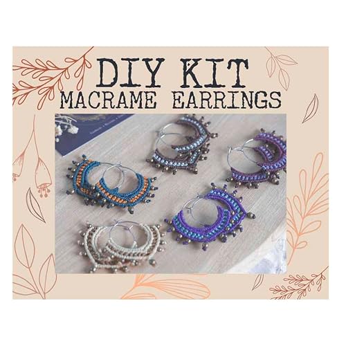 Kit pendientes macramé DIY, kit tutorial pendientes aro, kit joyería DIY, pendientes macramé, pendientes boho, regalo bohemio, paso a paso
