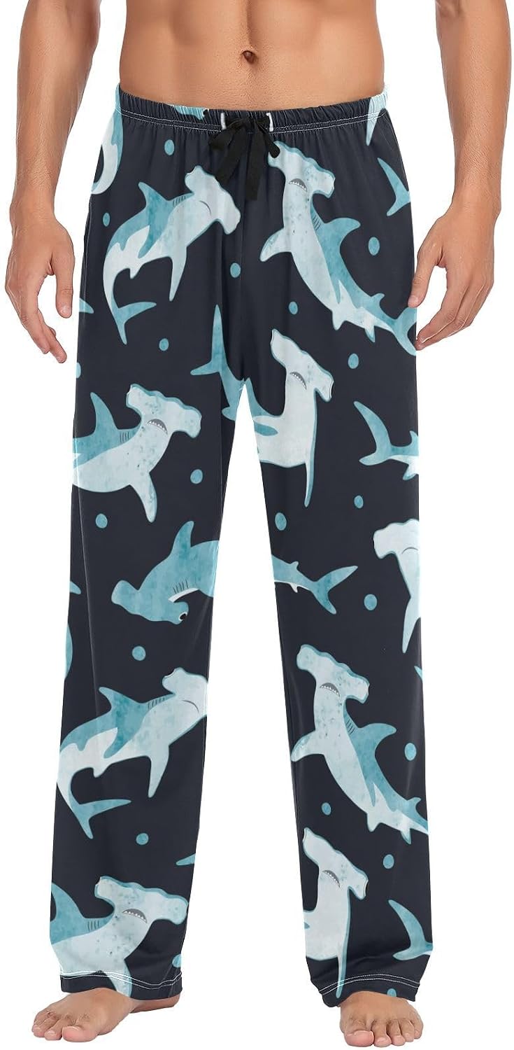 Men's Pajama Pant Straight-Fit Pajama Bottoms Sleep PJ Lounge Pants with Pockets