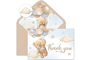 Watercolor Bear Baby Shower Thank You Cards