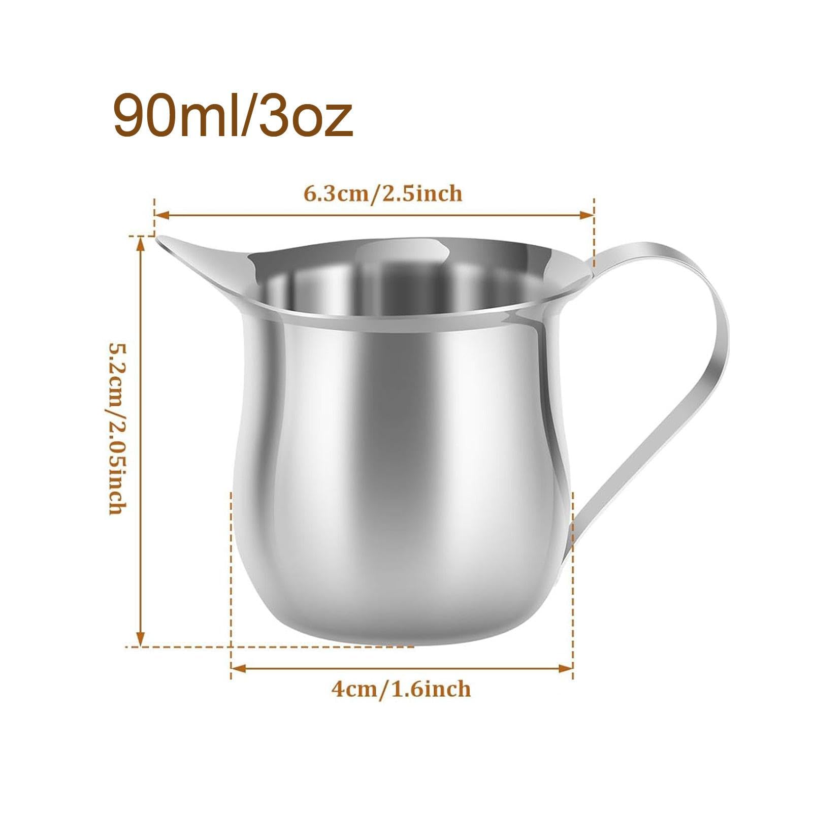 Brocca per latte in acciaio inox, 90 ml, mini bricco per latte