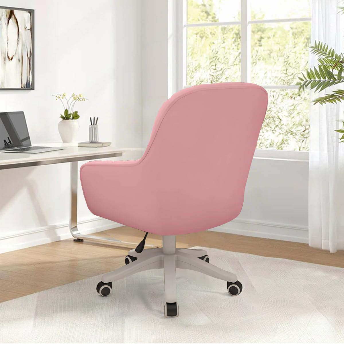 Chaise de Bureau pour la Maison Chaise de Dressing en Velours Chaise de Maquillage Mignonne avec roulettes Chaise d'ordinateur réglable en Hauteur
