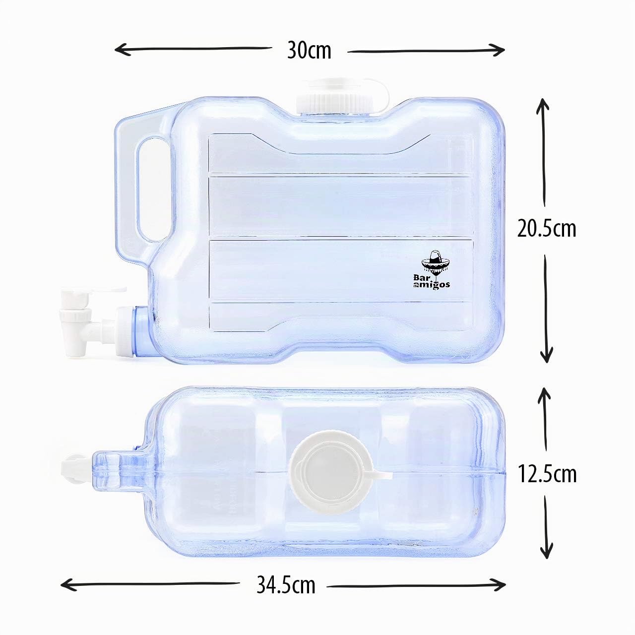 Bar Amigos, distributore di acqua con rubinetto, dispenser da tavolo, in plastica PETG, serbatoio per bevande ricaricabile, ideale per ufficio, campeggio, succhi, bevande, cocktail