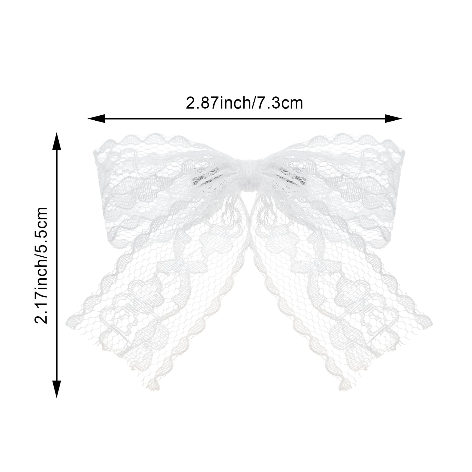 20 PCS White Lace Bow Hair Clips Metal alligator Bowknot clips for Teens Hollow Out Butterfly Hair Barrettes for Thin Thick Cute Hair Accessories for Women and Girls Bridal Cosplaying - Image 2