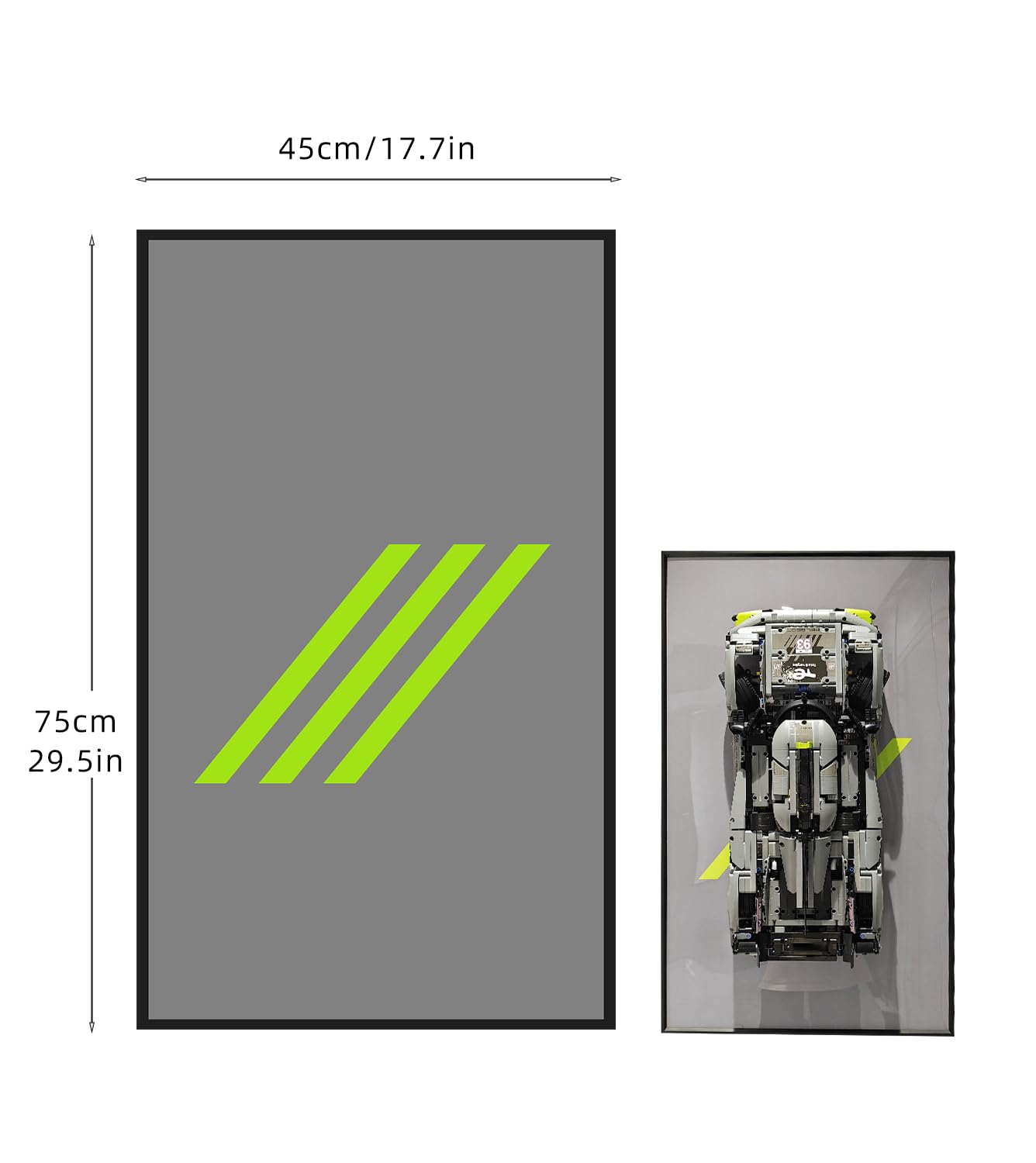 Display Wall Frame for Lego Technic Peugeot 9X8 24H Le Mans Hybrid Hypercar 42156, Unique Decorative Frame Display Wall Mount for Lego Car - Ideal Gifts for Lego Lovers,Size:29.5x17.7 in