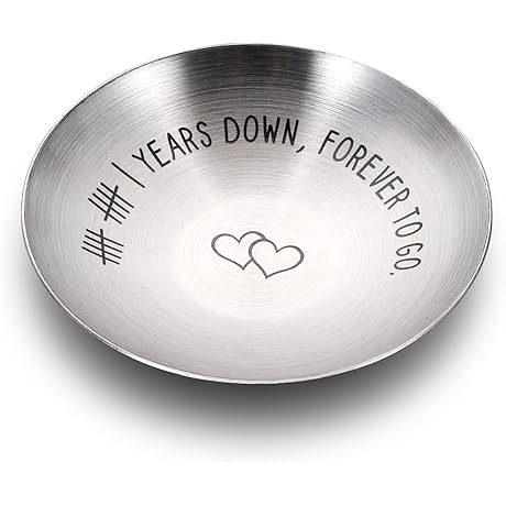 Personalized 11 Year Anniversary Gifts for Her Steel Ring Holder