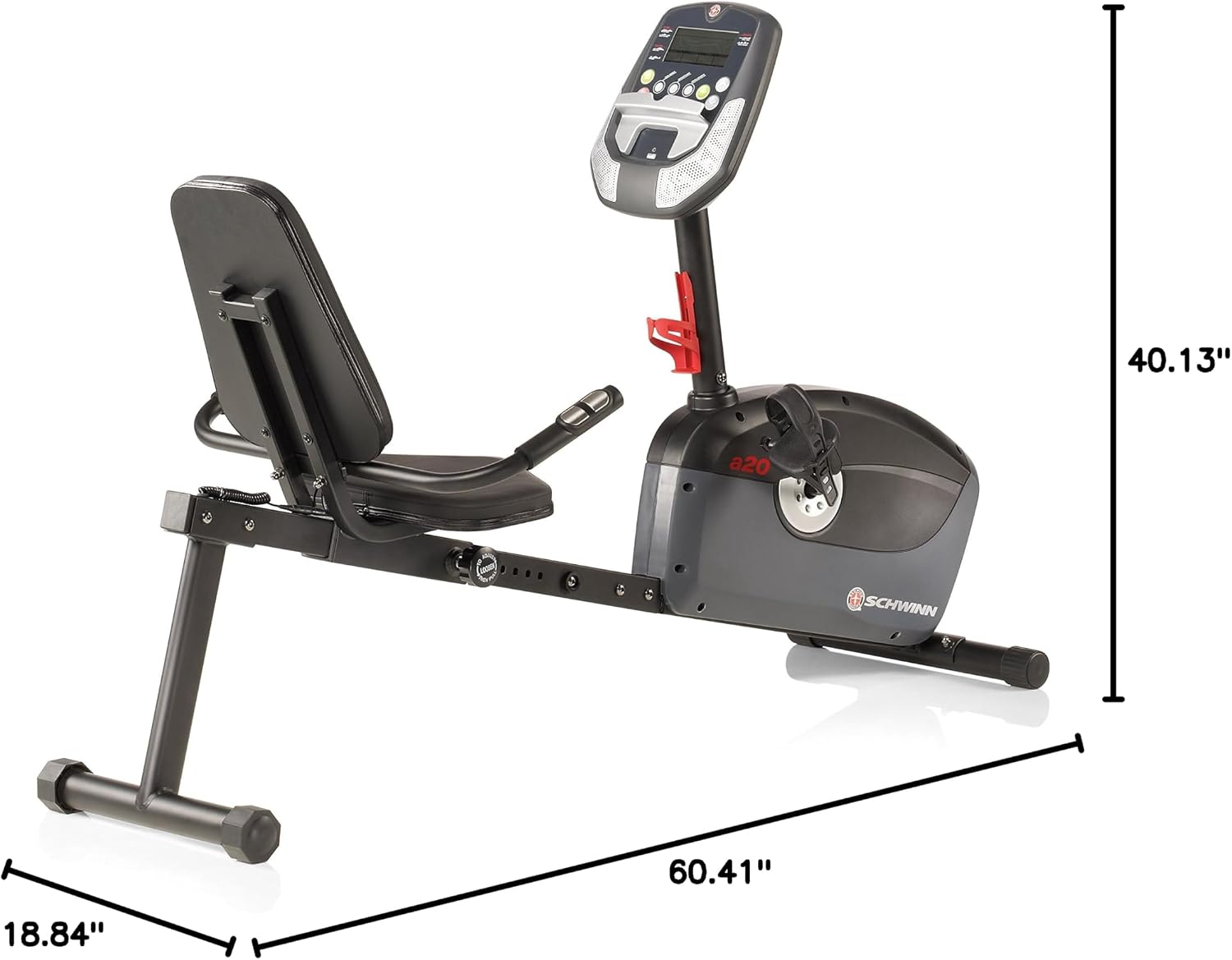 Dimensions of the Schwinn A20 Recumbent Bike