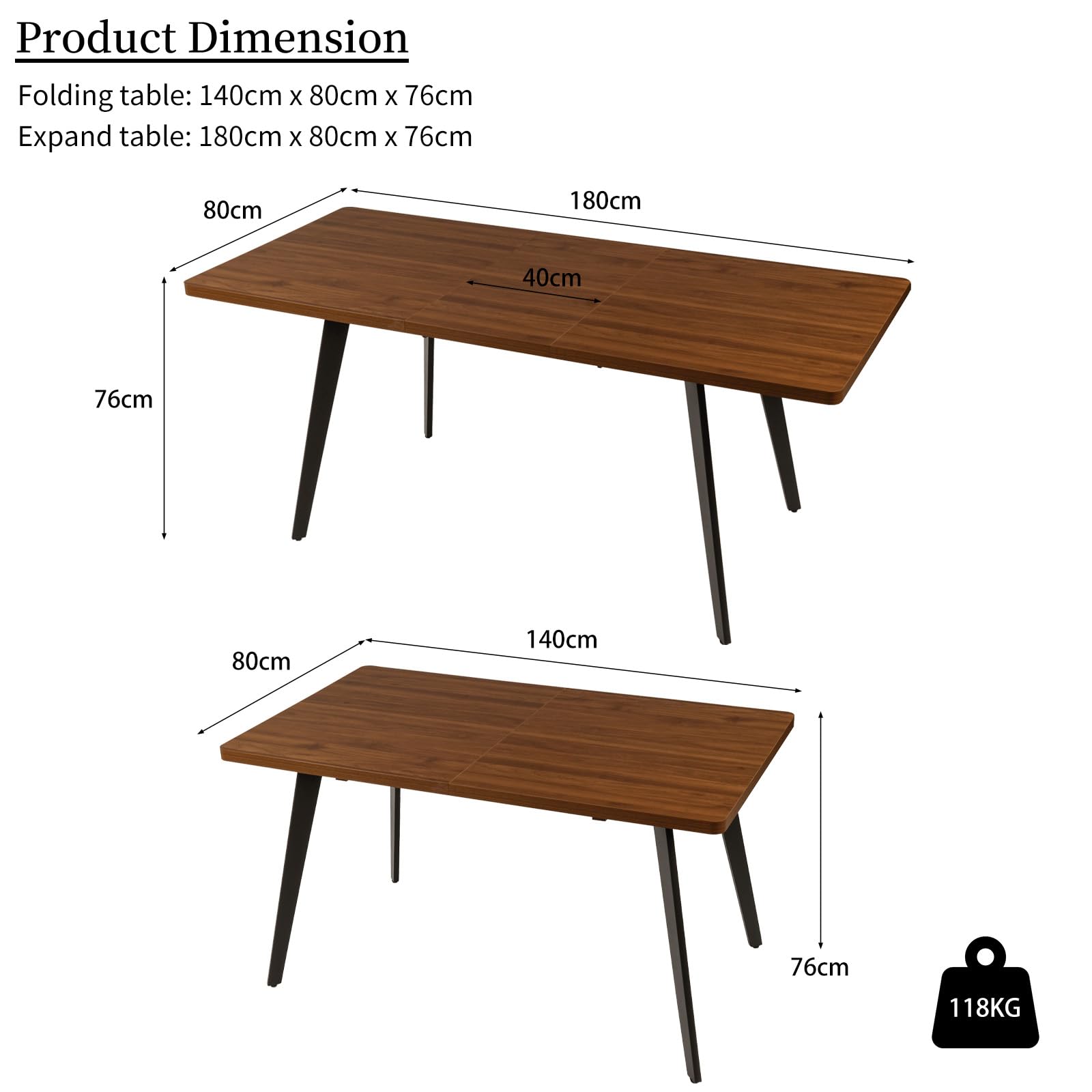 JIEXI Ausziehbares Esstischset mit 6 Stühlen, platzsparender Tisch aus MDF-Holz und stabilem Metallgestell, perfekt für Esszimmer, Küchen und Wohnungen – Tisch aus Eiche + Stühle aus grauem Samt