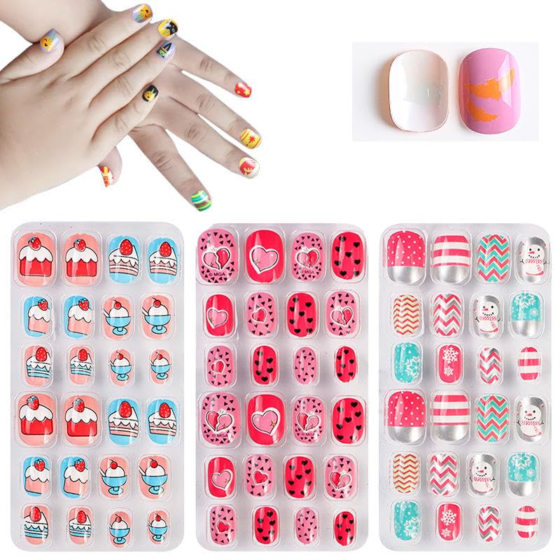 Stick on Nails Reusable Artificial Nail Set Lightweight, Long Lasting, Easy to Use Quick Fix for Special Occasions Fake Nails Extension Kit with Unicorn and Bunny Designs Press on Nails Kit - 24 Pcs.-image-6