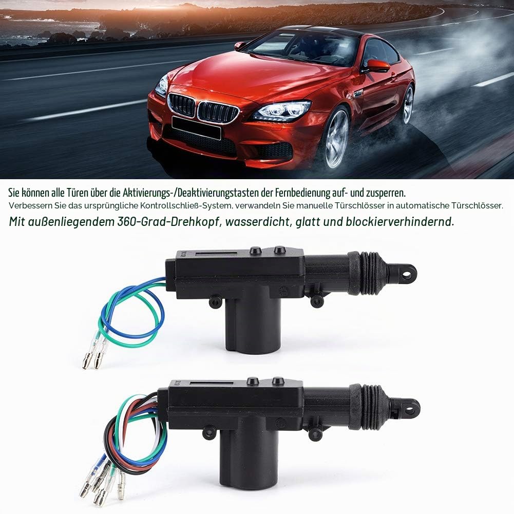 Auto-Zentralschloss, Universal-Zentraltür-Aktor-Fernbedienungs-Konvertierungs-Kit für schlüsselloses 4-Türer-Fahrzeug-Zugangssystem 433,92 MHz Verriegelungssatz