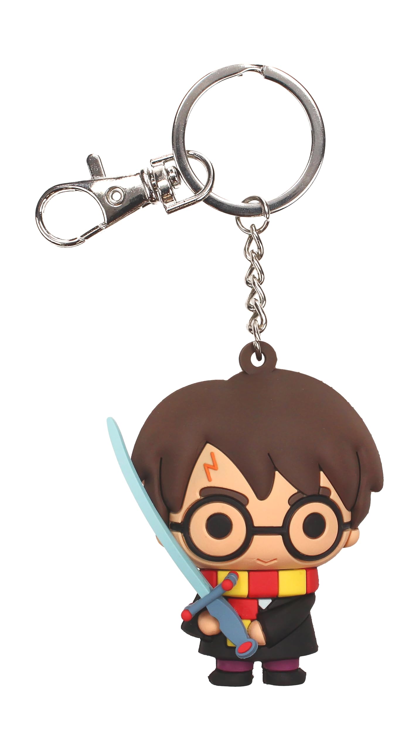 Harry Potter Keyring Harry with Sword of Gryffindor Figurative Rubber Keychain Official Merchandising Leisure and Sportwear Children, Youth Unisex, Multicoloured (Multicoloured), One Size
