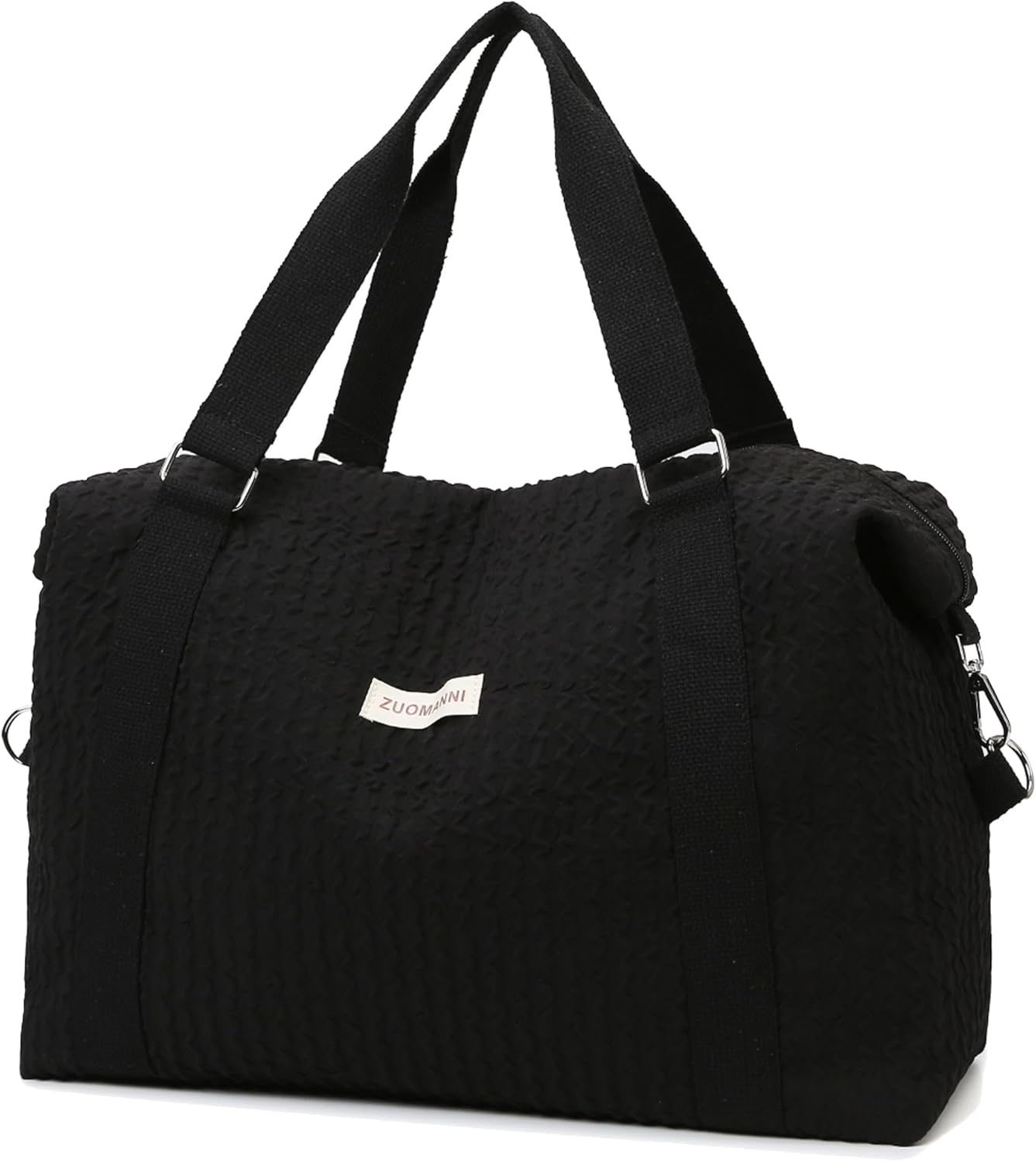 Travel Duffle Bag,Weekender Bags for Women Men,Overnight Carry On Tote Bags,Large Sports Gym Bags Portable Double Layer Wet Pocket Traveling Duffel Tote Bag Black