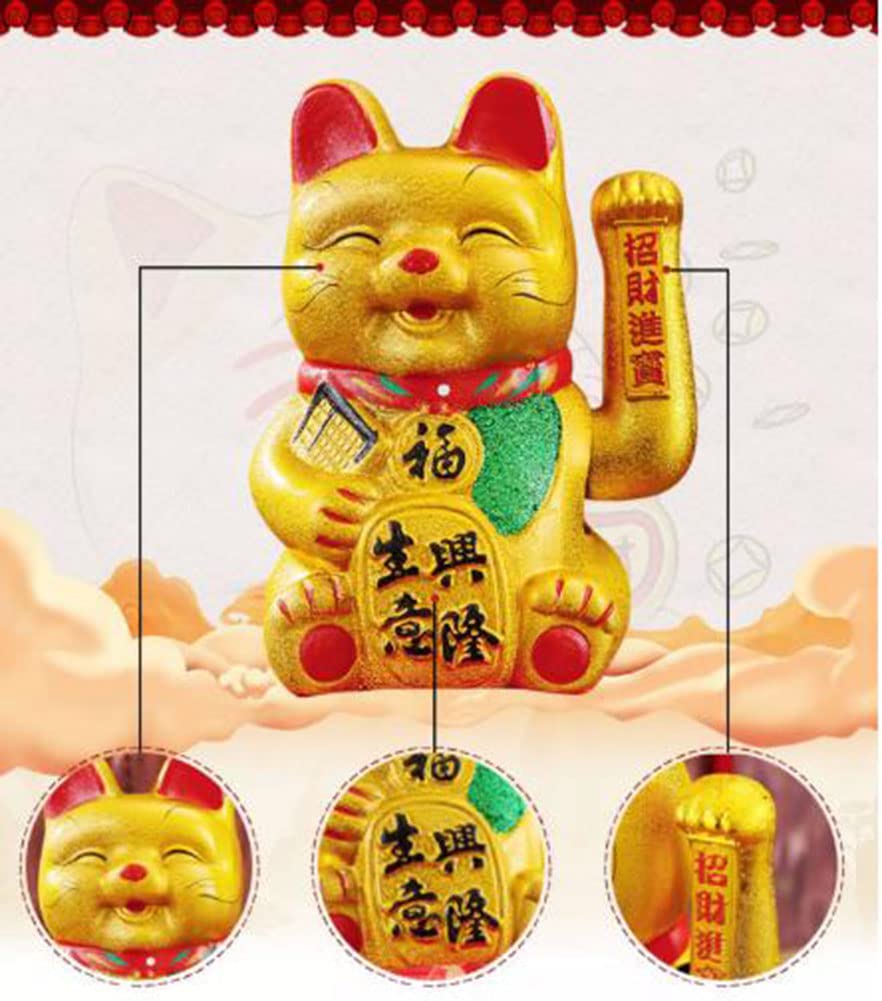 13 "Lucky Waving Cat,Giapponese Porcellana Lucky Cat,Nuovo Store Arredamento per la casa Openingornamenti Agitazione Mani Ceramica Elettrico Lucky Cat 014