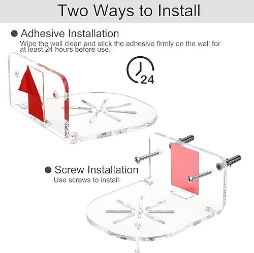 Miniatura 5 de Sumnacon 3 estantes pequeños de pared, soporte de vigilancia de acrílico con adhesivo y tornillos, estante universal para cámara de seguridad,