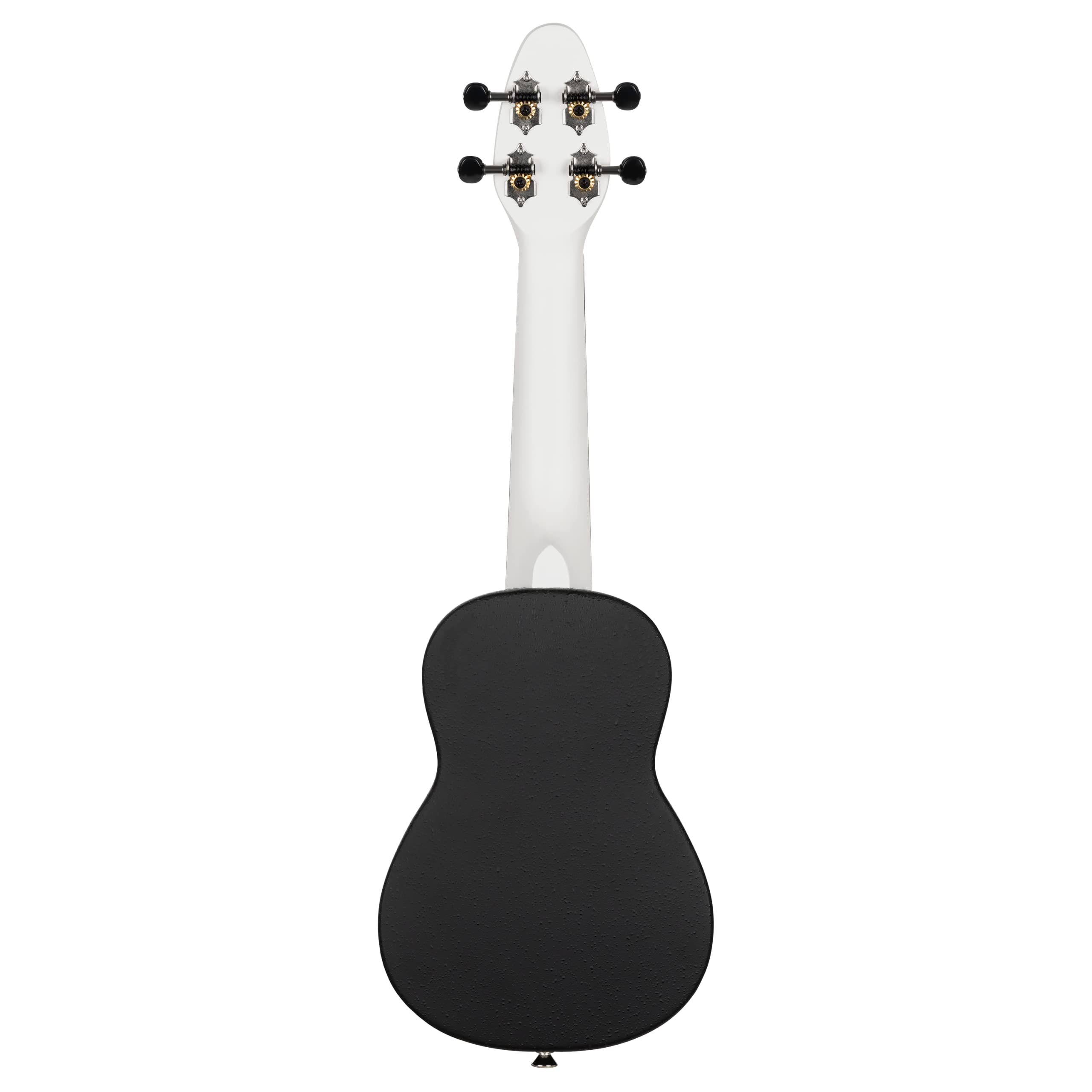 Ortega Guitars Ukelele Soprano blanco - Keiki K2 - Kit de inicio incluye afinador, correa, 5 púas medianas y bolsa de dibujo - pastel/tomatillo (K2-SCL)
