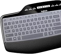 Vista 2 de Keyboard Cover for Logitech MK710-RB MK710 MK735 MK700 Wireless Ultra Thin Silicone Keyboard Protector Skin Logitech MK710 Accessories-Clear