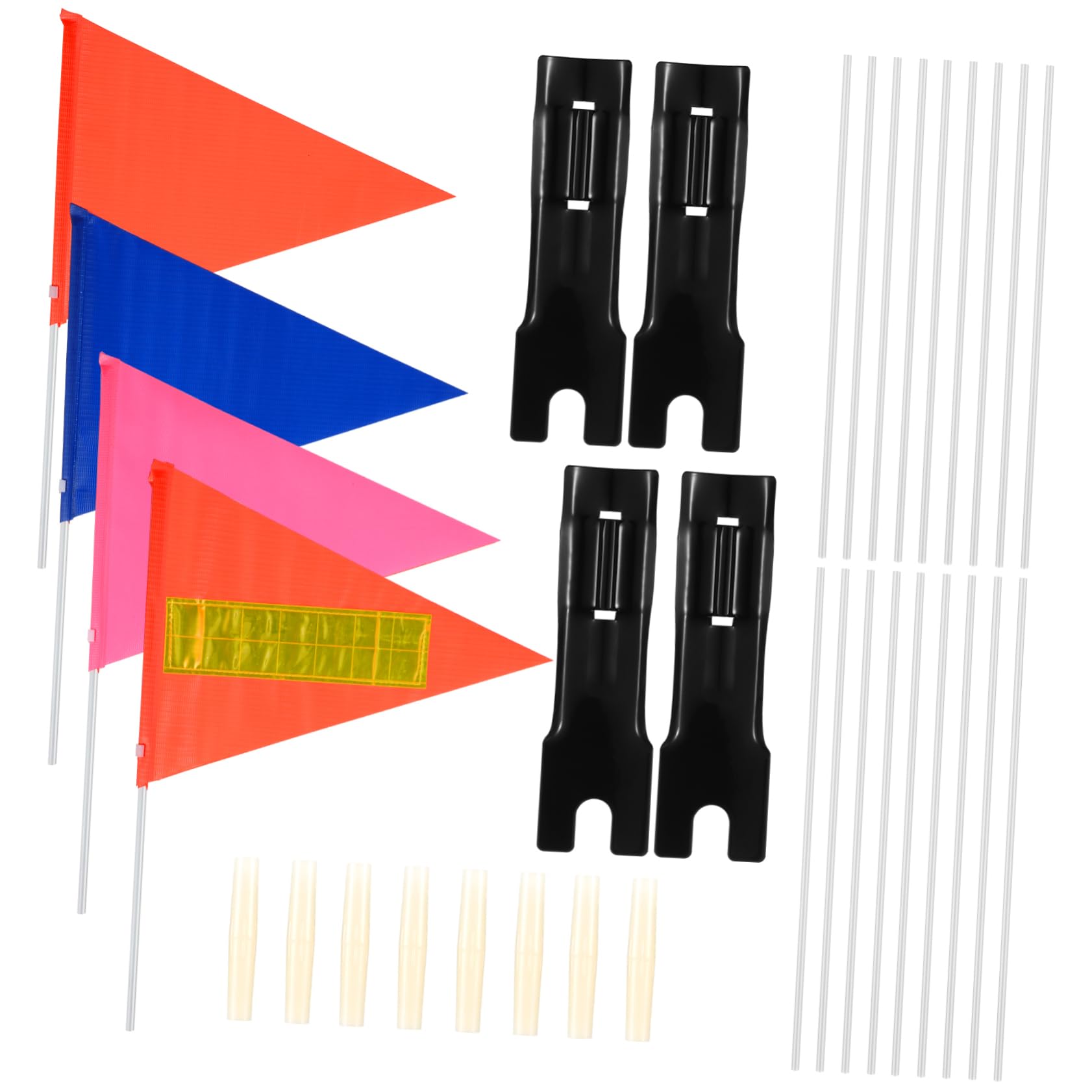 Banderas Fijadoras Mástil Bicicleta Kit Seguridad Banderas Reflectantes