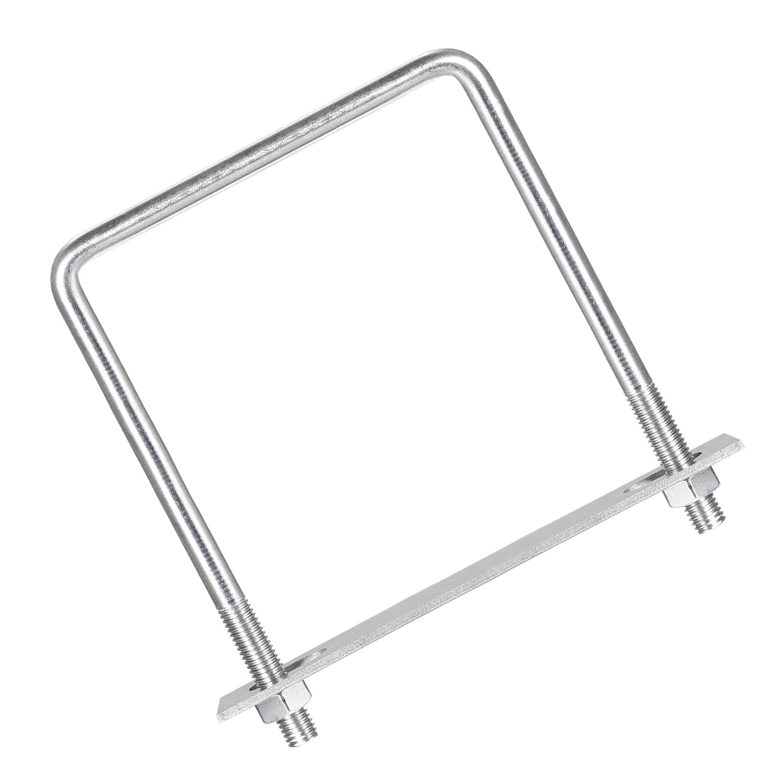 MACHSWON Square U-Bolt,1 Set 304 Stainless Steel M10 U Bolts 120mm(4.8") Inner Width 160mm Length with Nuts and Frame Plate for Automobiles Boat Trailer
