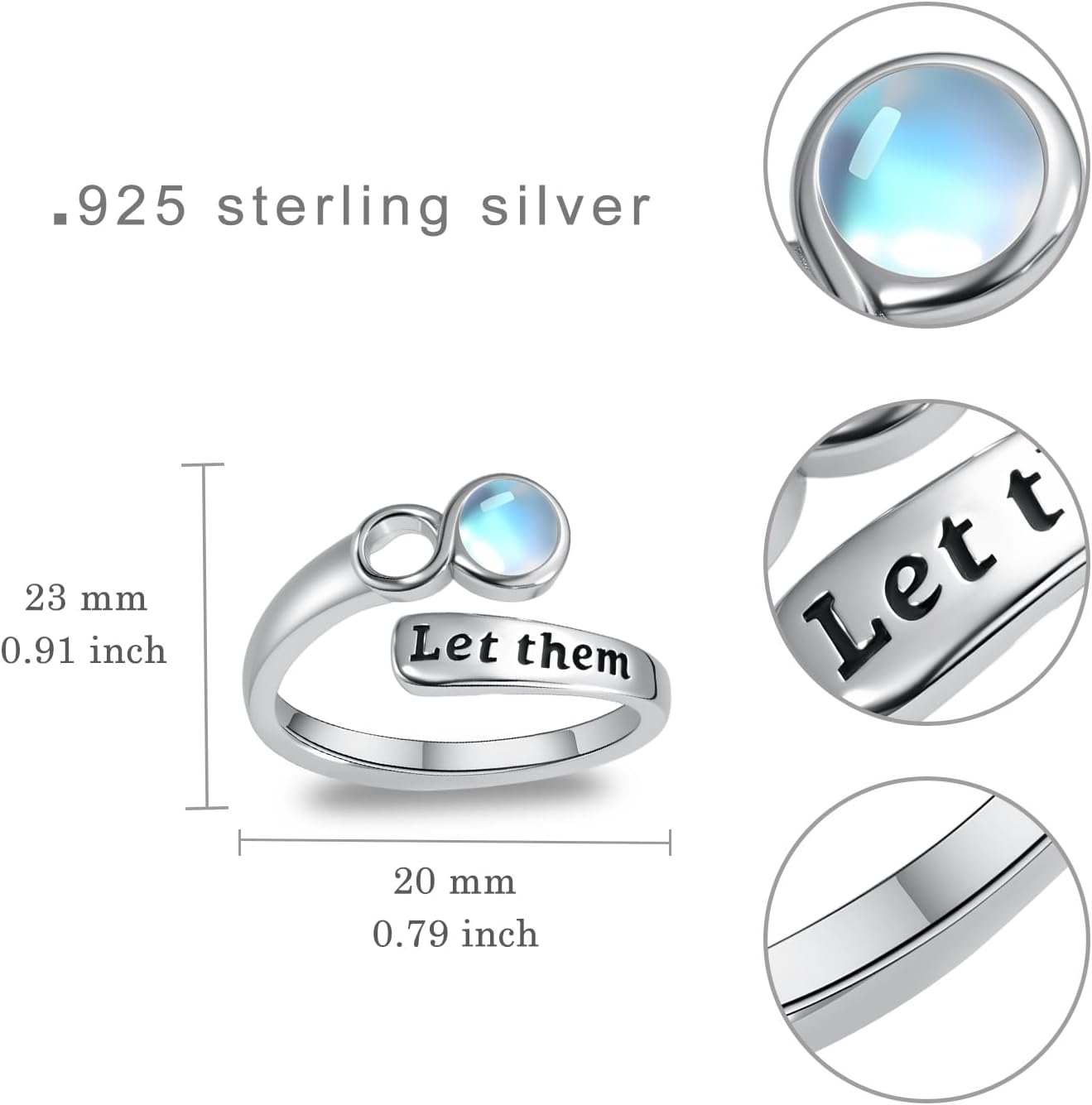 Just Breathe/Let Them/I Can Do All Things Cross Ring Inspirational Open Rings Jewelry Gifts for Women