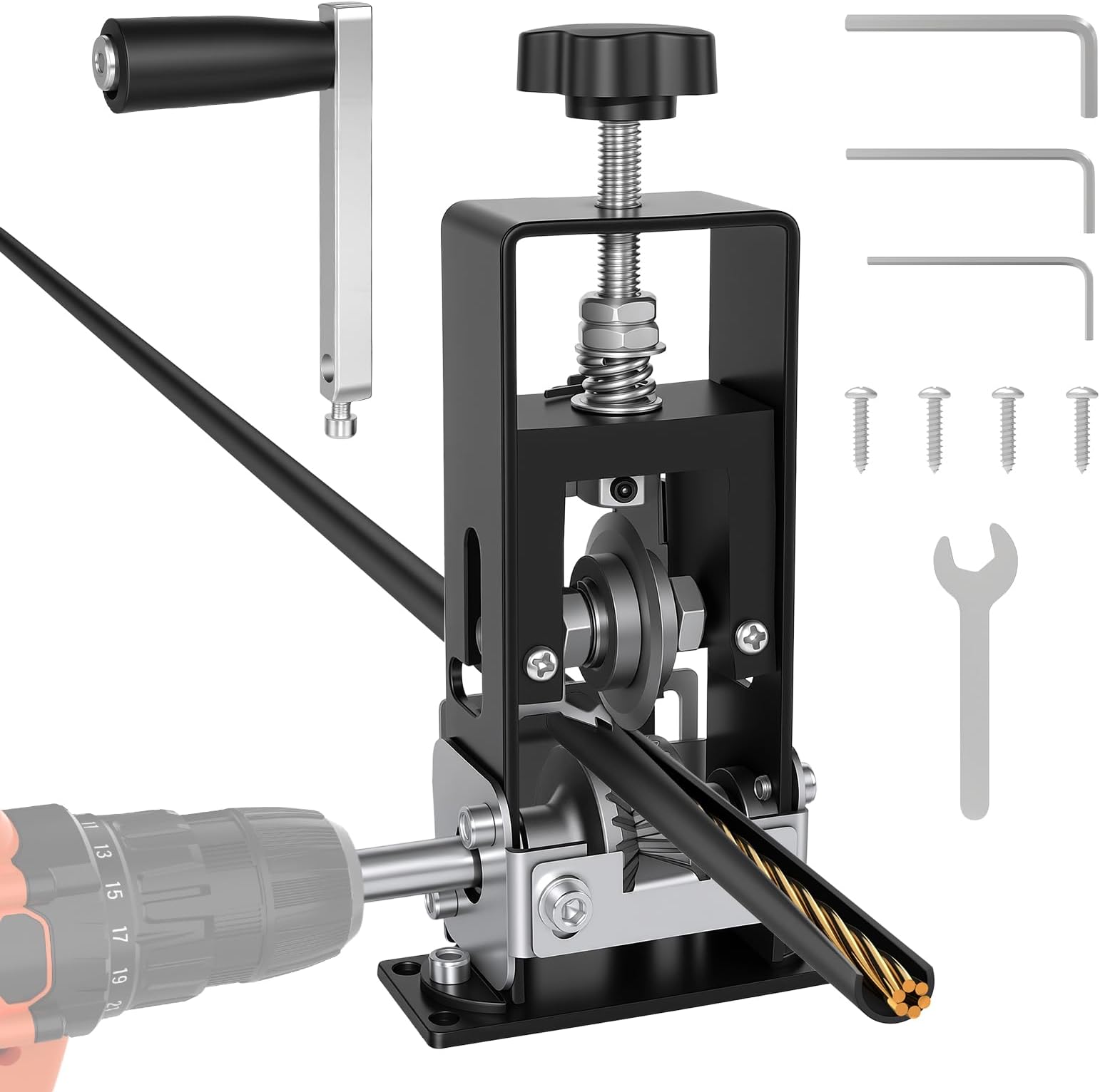 Electric Manual Wire Stripping Machine Cable Stripper Crank Scrap Copper Cutter Manual Wire Stripping Machine Portable Cable Stripper Copper Recycling 2-25mm