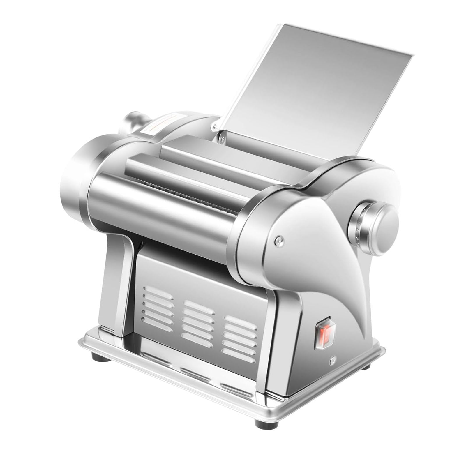Machine à Pâtes Électrique 135 W, en Acier Inoxydable 430, avec 6 Épaisseurs Réglables, pour Spaghettis, Fettuccine, Lasagnes et Pâtes à Raviolis