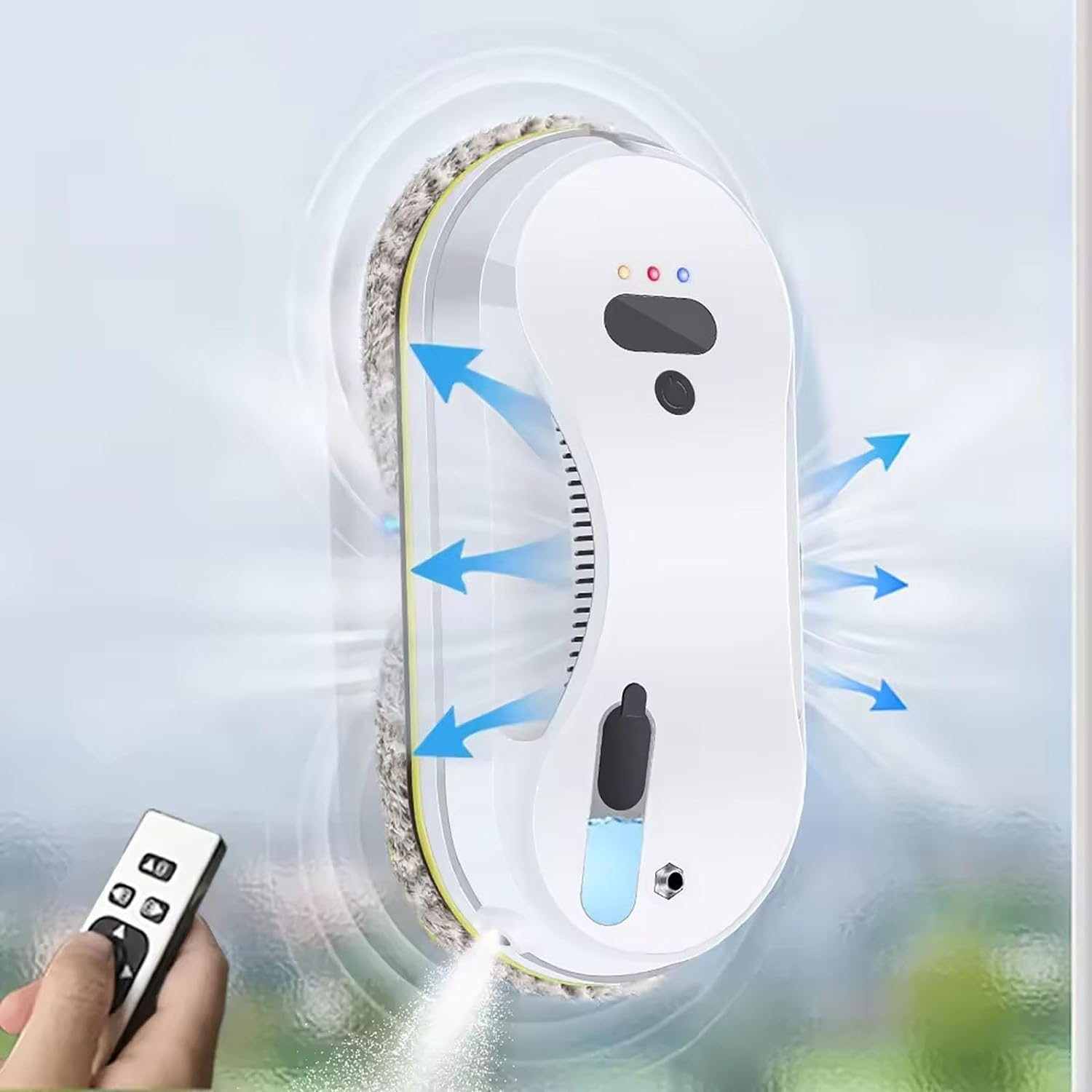 Robot limpiador de ventanas, aspiradora de limpieza automática de vidrio inteligente de 5600 pa con spray de agua automático