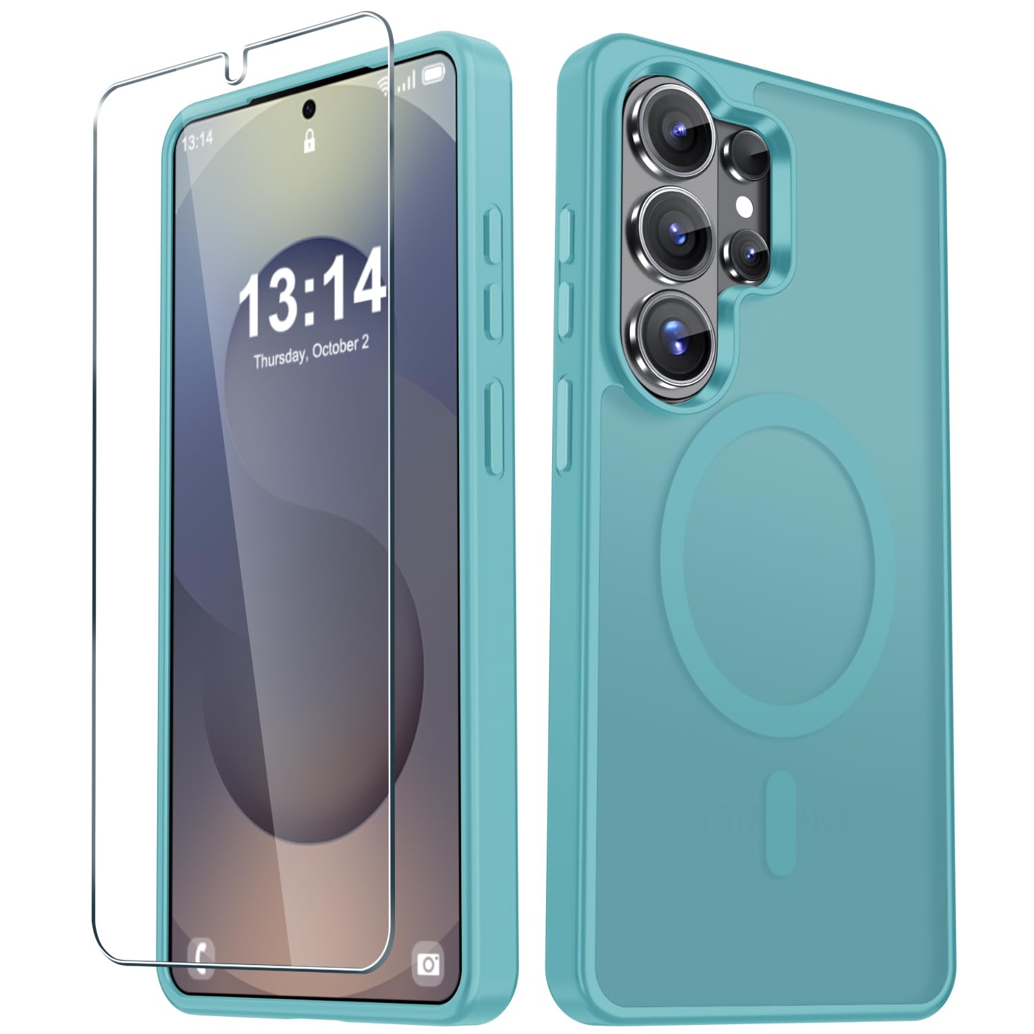 for Samsung Galaxy S26 Ultra Case, Matte Magnetic Phone Cover, Light Blue | Fit for MagSafe, Screen Protector included, Shockproof Military Grade Protection, Translucent Frosted Back